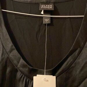 Eileen Fisher black  blouse size L
